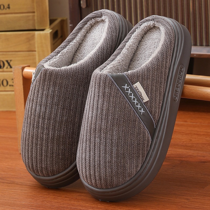 Men Shoes Elegant - รองเท้าแตะผู้หญิงสำหรับฤดูหนาว รองเท้าแตะนุ่มสบายสำหรับใส่ในบ้าน ดีไซน์หรูหรา รองเท้าลำลองแบบสวม พื้นนุ่ม อุ่นสบาย