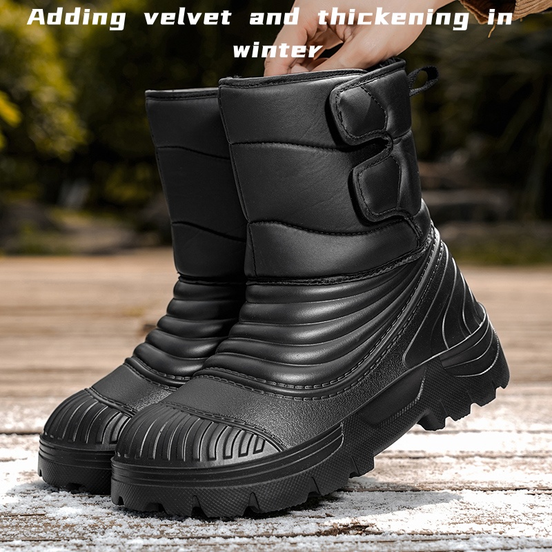 Hiking Boot Waterproof - รองเท้าบูทหิมะฤดูหนาวสำหรับผู้ชายแบบใหม่ รองเท้าบูทกันน้ำกันลมแบบหนา รองเท้าบูทที่ให้ความอบอุ่น สวมใส่สบายสำหรับกิจกรรมกลางแจ้ง รองเท้าบูทสำหรับผู้ชายสำหรับการปีนเขา มีไซส์ใหญ่