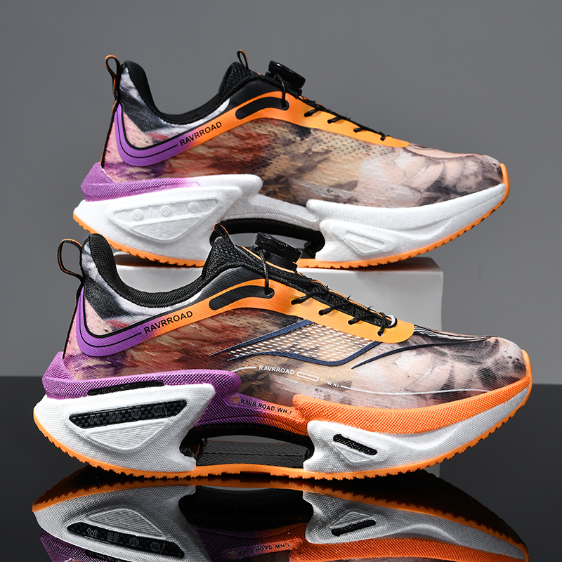 Men Shoes Runners - รองเท้าวิ่งแบบยืดหยุ่นสำหรับผู้ชาย, รองเท้ากีฬาแบบมีแผ่นคาร์บอนพร้อมหัวเข็มขัดหมุนได้สำหรับผู้หญิง, รองเท้าดูดซับแรงกระแทกระดับมืออาชีพ