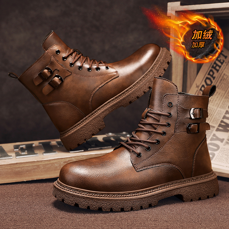 Men Shoes Size 46 - ใหม่ผู้ชายรองเท้าบู๊ตหิมะหนังวัวฤดูหนาวหนาหรูหรา กันน้ำ กันลื่นซิปให้ความอบอุ่น รองเท้าฤดูหนาวขนาดพิเศษ 46
