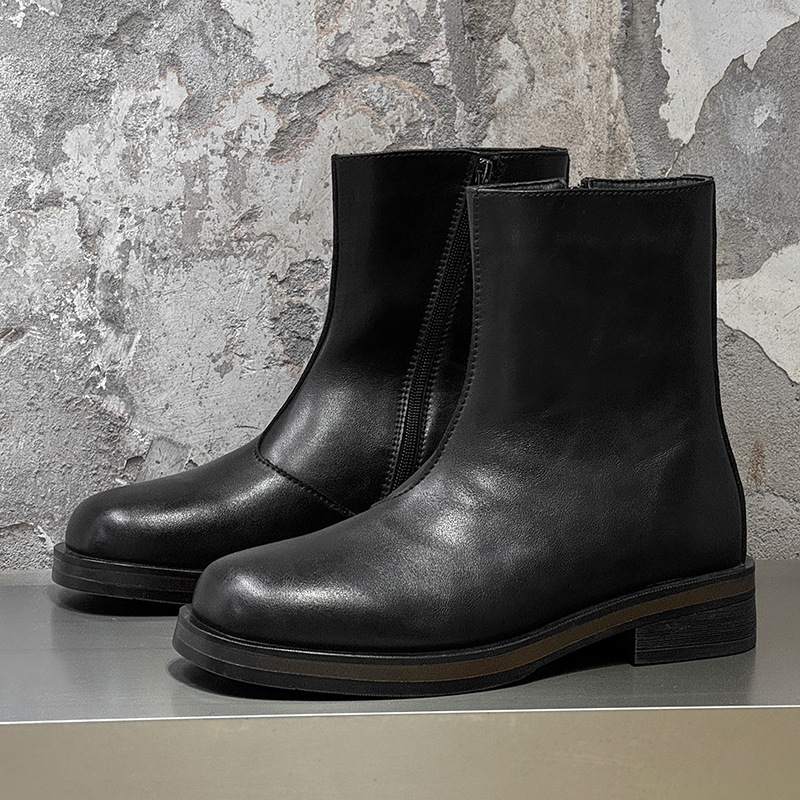 Men Shoes Elegant - รองเท้าบูทผู้ชายสไตล์วินเทจ งานแฮนด์เมดคุณภาพสูง ฤดูใบไม้ผลิ 2026 สวมใส่สบาย เหมาะกับกิจกรรมกลางแจ้ง
