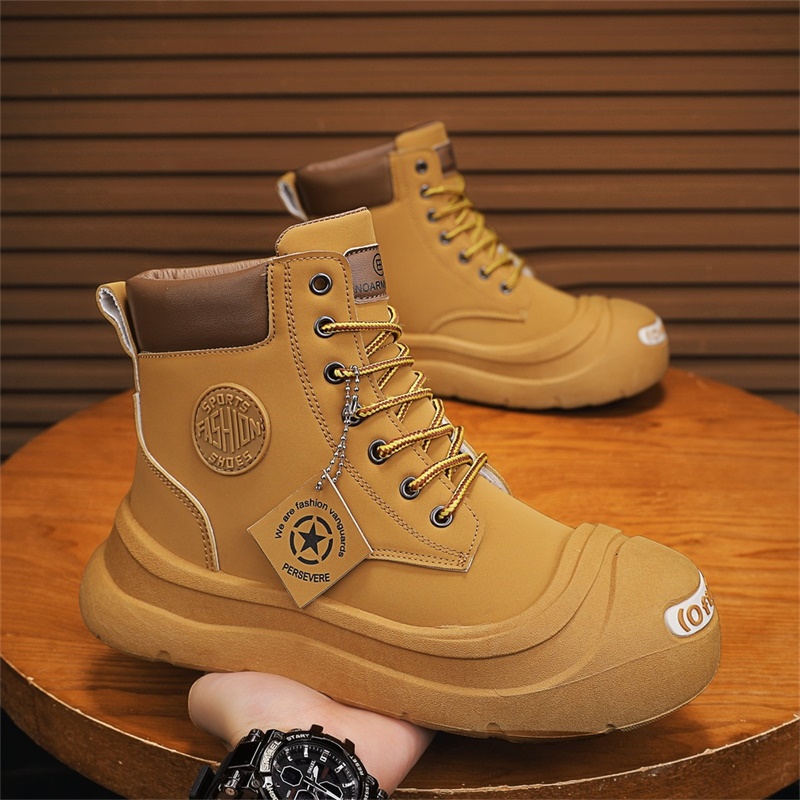 Men Shoes Everyday - รองเท้าบูทข้อสั้นแฟชั่น สวมใส่สบาย รองเท้ากีฬาผู้ชายหุ้มข้อสูง รุ่นใหม่ประจำฤดูใบไม้ร่วงปี 2025 รองเท้าลำลองผู้ชายทันสมัย