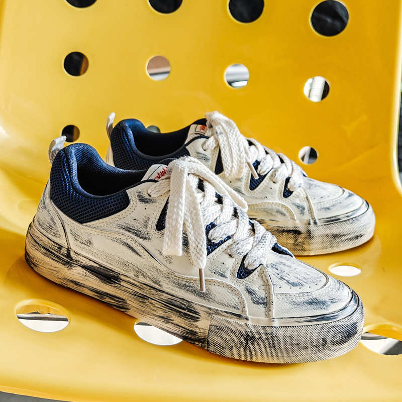 รองเท้าผ้าใบลำลองหนัง PU สีขาว - Men Shoes Runners บทวิจารณ์และราคา