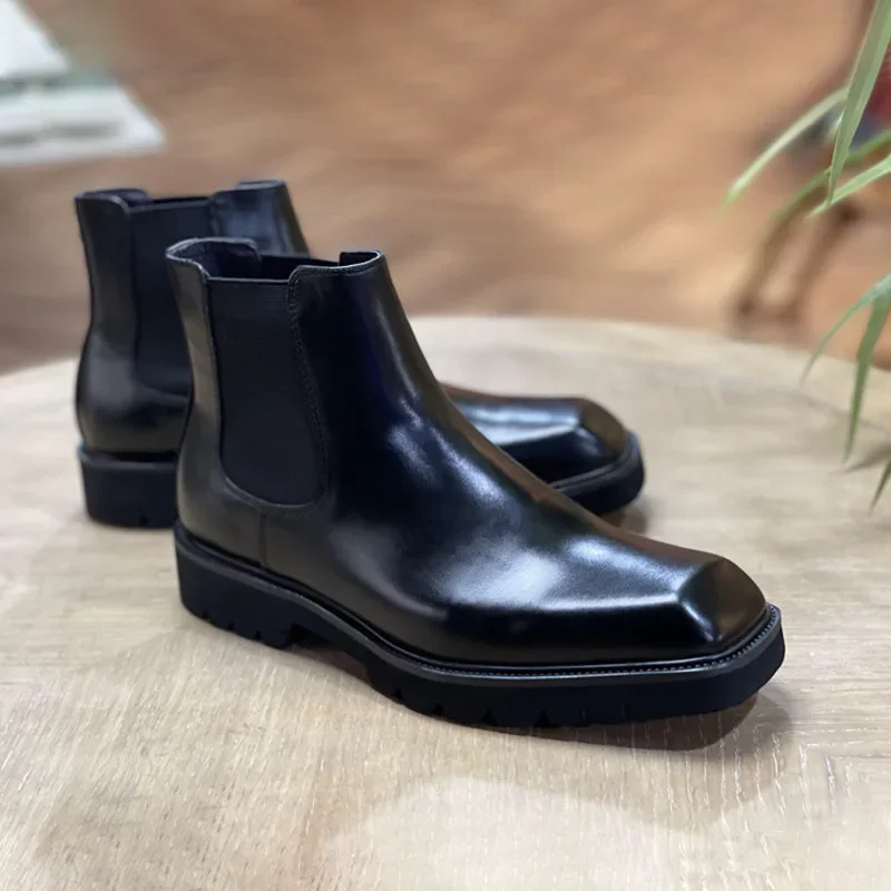 รองเท้าบูทหนังแท้ผู้ชาย ดีไซน์ - Men Shoes Elegant บทวิจารณ์และราคา