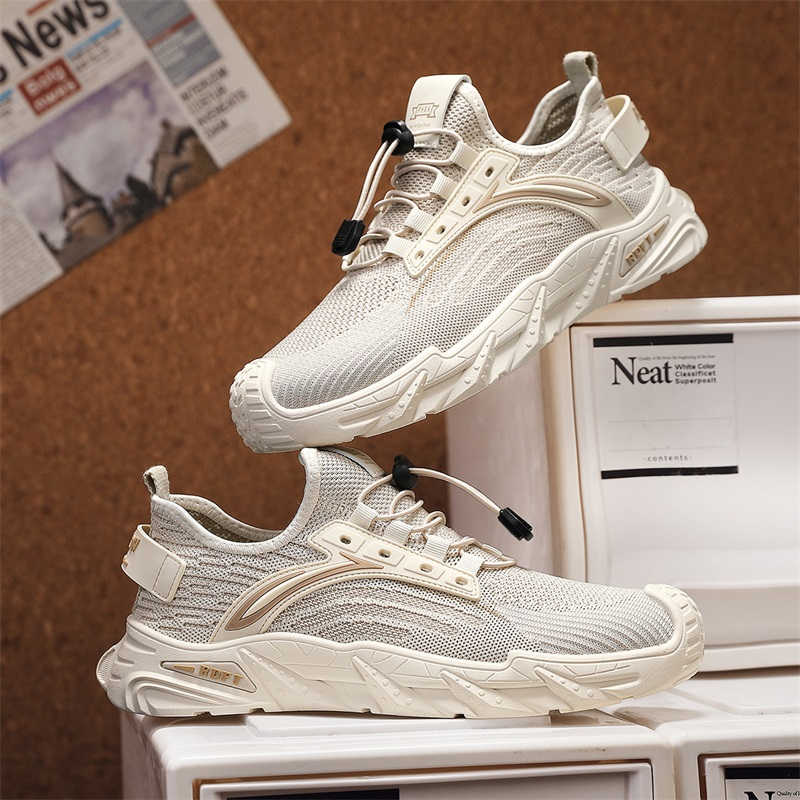 รองเท้าผ้าใบหนัง PU ส้นหนา สีเ - Men Shoes Trainers บทวิจารณ์และราคา