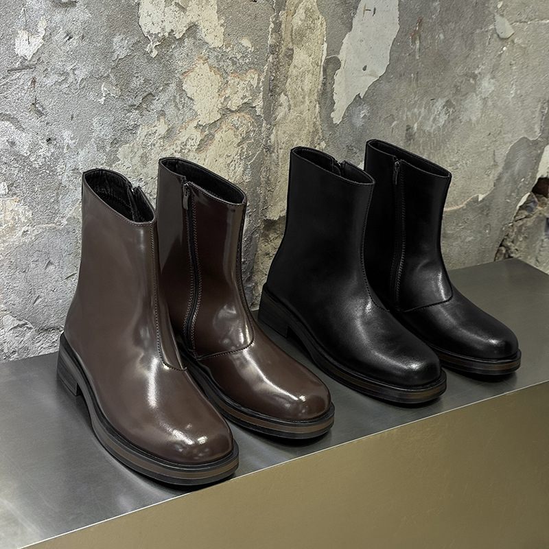 รองเท้าบูทผู้ชายสไตล์วินเทจ งา - Men Shoes Elegant บทวิจารณ์และราคา